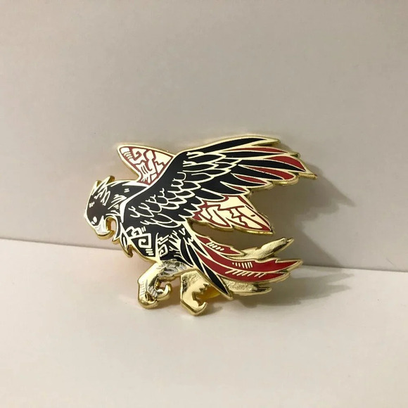 Morning Witch Eagle Hawk Pin Double Rubber Backing - Picture 8 of 9